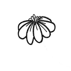 Hand Drawn Floral Line Drawing Clipart - Simple Outline Flower
