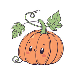 Illustration of cute cartoon pumpkin