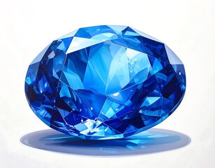 Radiant Blue Gemstone, Exquisite Facet Art