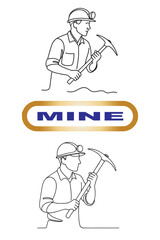 Mine worker silhouette