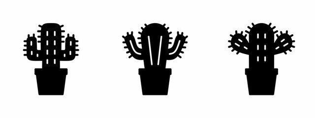 Vector template. Cactus icon. Cactus icon set. Cactus. Vector icon collection. Vector illustration design elements. Stock vector.