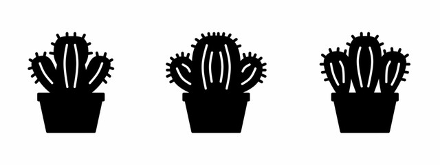 Vector template. Cactus icon. Cactus icon set. Cactus. Vector icon collection. Vector illustration design elements. Stock vector.