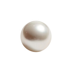 Single, lustrous, off-white pearl, perfectly round, subtle iridescence