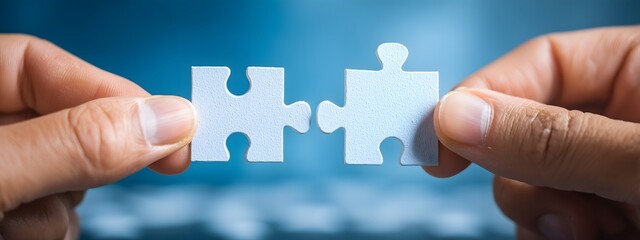 Business Collaboration Concept with Puzzle Piece Connection.Generative AI