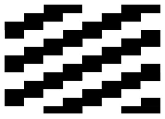 Geometric pattern: step of black blocks on a white background 