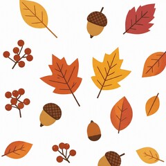 set of autumn leaves