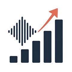 Vector Icon of Growth Bar Chart with Upward Arrow