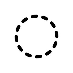 A circular arrangement of black capsule shapes forming a ring on a white background with even distribution