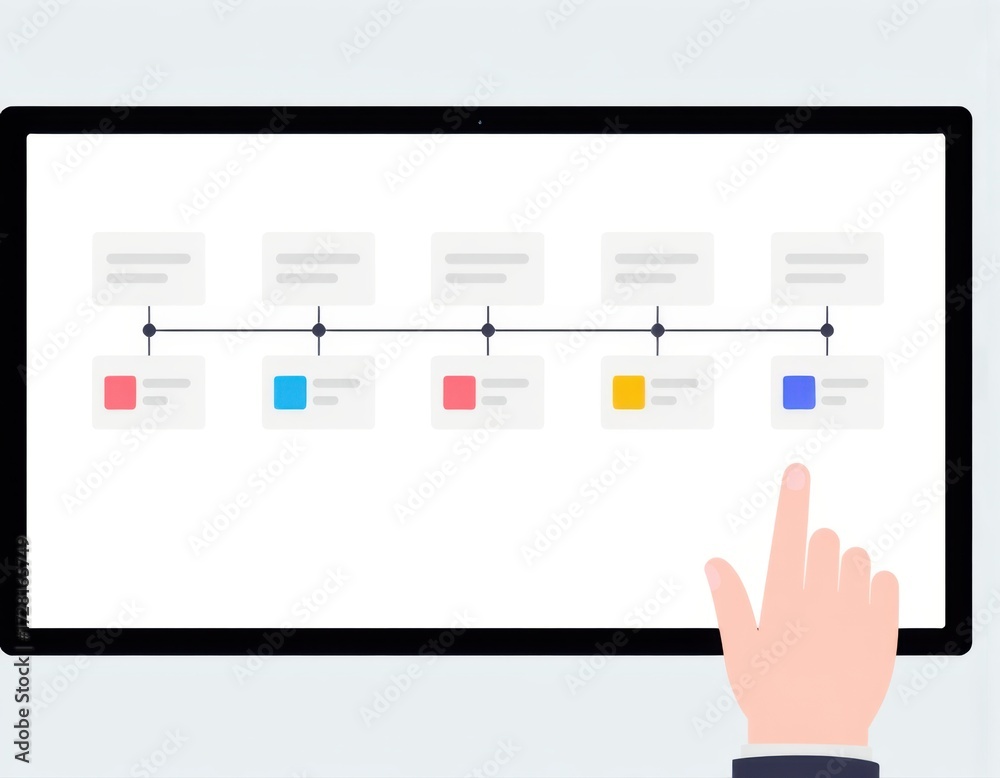 Wall mural agile software development or project management using kanban or scrum methodology boards on screen 