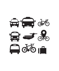 transportation icons set