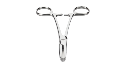 Medical Surgical Hemostat Clamp on Black Background