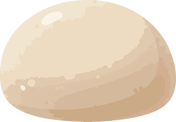 A simple, clean illustration of a smooth, round ball of uncooked dough, ready for baking or cooking.