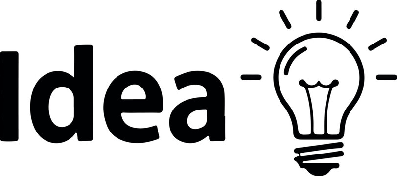 Idea concept with lightbulb symbol and text illustration.