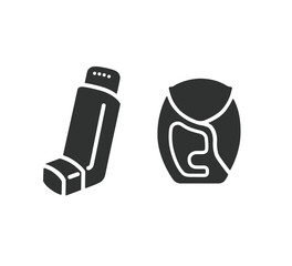 吸入剤　吸入器のシルエットイラスト