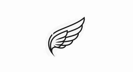 Fototapeta premium Elegant Minimalist Vector Wing Icon Design. Abstract Line Art Graphic for Modern Branding, Freedom, Flight, and Aviation Concepts. Simple and Stylish Emblem