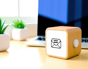 Website page contact us or email marketing concept Customer support hotline Contact us people connection cube wood with the email call phone address Chat message icons ui interface user