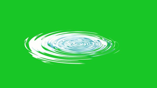 Water ripple waves effect motion graphics with green screen background