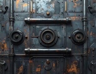 Ornate, aged metal panel