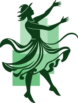Mazurka Dancer in Elegant Monochrome Illustration