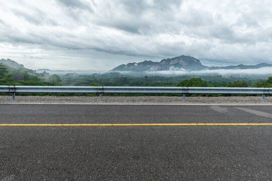 Side view of asphalt road with beautiful landscape, Road background.