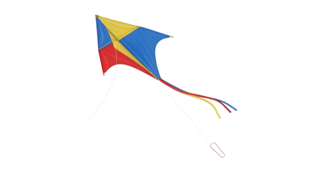 Colorful Kite Flying Toy Against Black Background