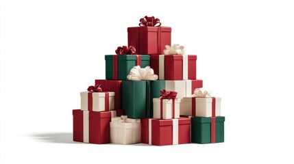 Colorful Christmas Presents Stacked Festively for the Holiday Season
