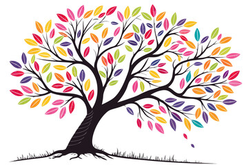 Obraz premium abstract tree with colorful leaves