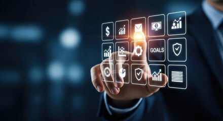 Fototapeta premium Business Strategy and Digital Technology Interface.