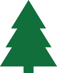 Green Christmas tree illustration with a simple and clean design for the holidays.