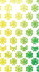 Green floral pattern with gradient effect on white background.