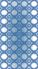 Intricate blue pattern design with repeating geometric shapes and symmetrical arrangement.