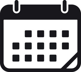 Simple calendar icon representing schedule and planning for appointments and events.