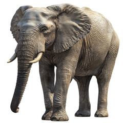 Fototapeta premium Majestic African Elephant Powerful Creature Wildlife Animal isolated on a white background