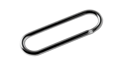 Close-up of a metallic oval-shaped link