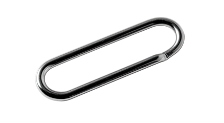 Close-up of a metallic oval-shaped link