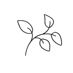 Hand Drawn Floral Line Drawing Clipart - Simple Outline Flower