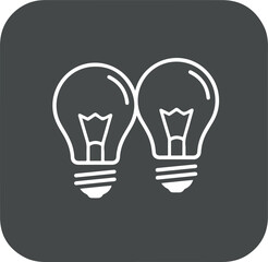 Two light bulbs representing ideas and innovation in a creative concept.