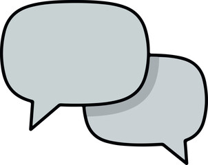 Fototapeta premium Two overlapping speech bubbles representing communication and conversation in a dialogue.