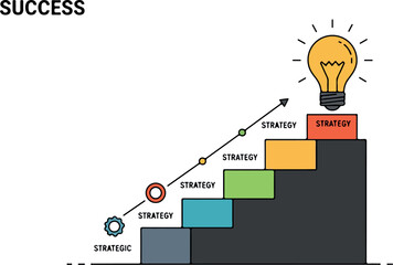 Stairway to Success Strategic Steps for Achieving Goals and Ideas.