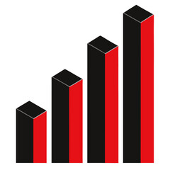red & black business graph