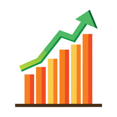 dynamic neon orange and green growth chart