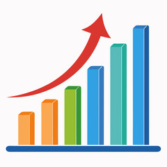 business chart with arrow