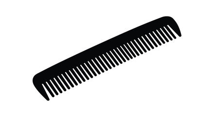A simple black comb isolated on a white background silhouette