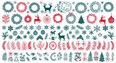 Festive Holiday Collection Christmas and Winter Design Elements for Creative Projects