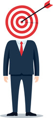 Target Head Businessman Achieving Goals with Precision and Focus.
