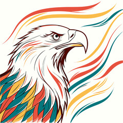 Eeagle head vector illustration tribal design