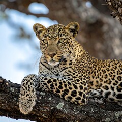 Leopard resting in a tree (2)