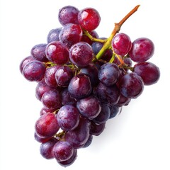 Fototapeta premium Plump Red Grapes with Water Droplets on White Background