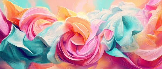 Twirling pastel colors abstract wallpaper background, perfect for modern and contemporary designs. Suitable for online and print media.