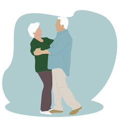 Grandpa and Grandma dancing.Elderly Couple Dancing 